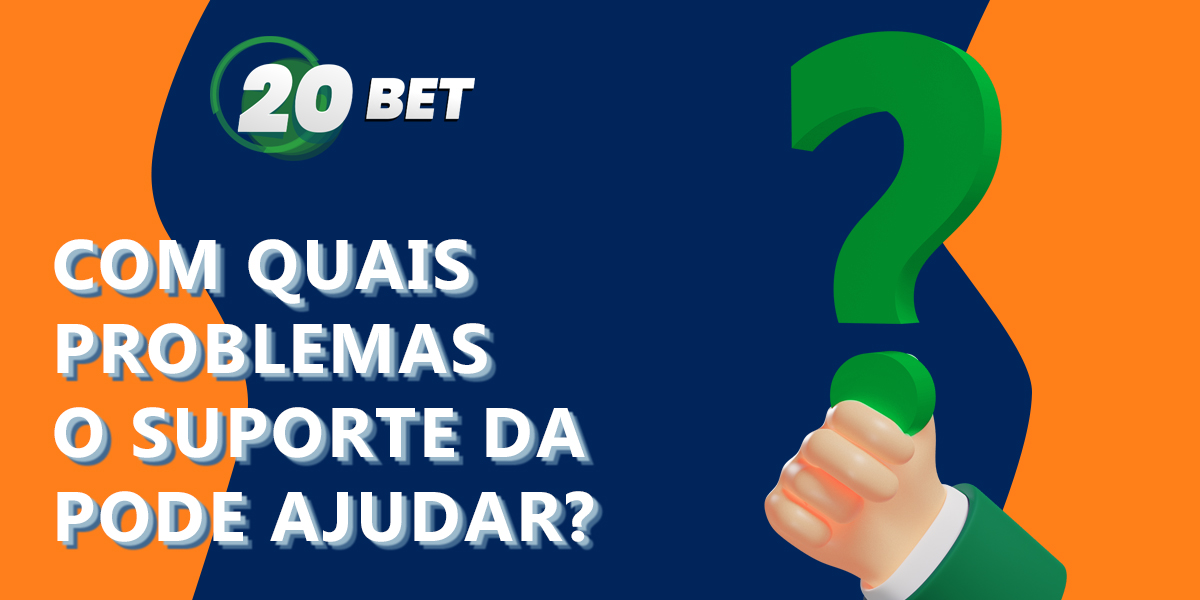 Que problemas e questões podem os utilizadores do 20Bet contactar a equipa de apoio