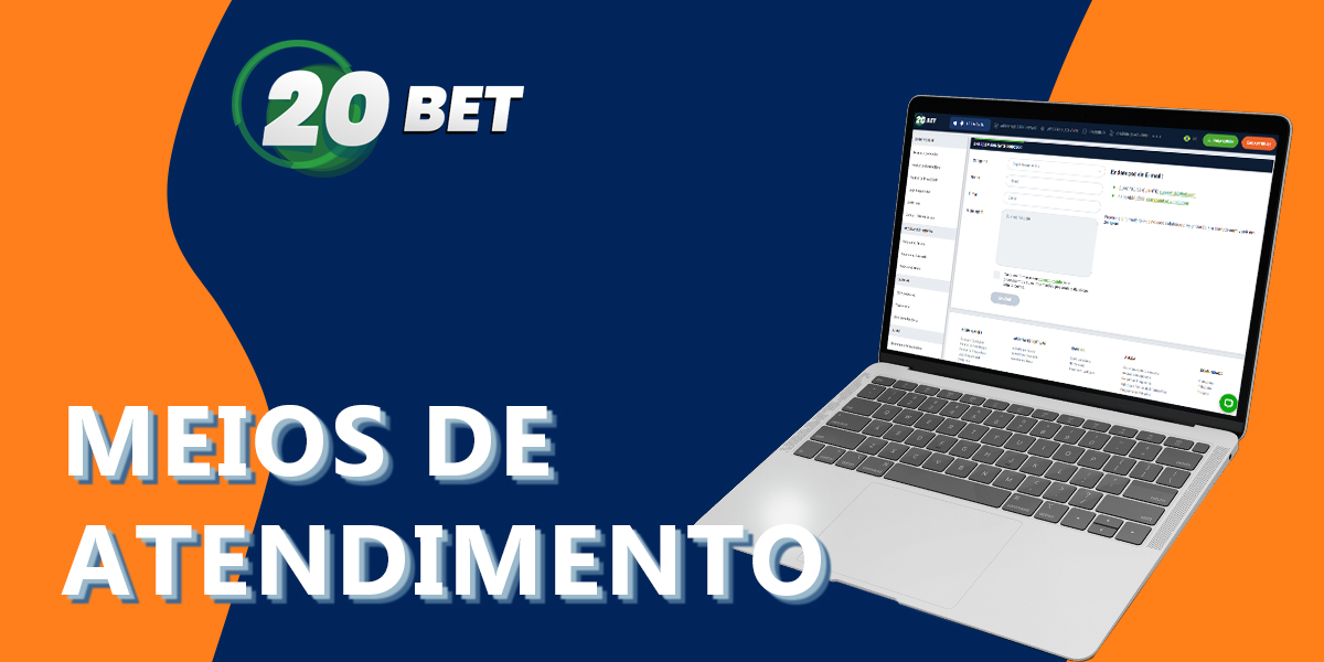 Que métodos de contacto com a equipa de apoio estão disponíveis no site 20Bet