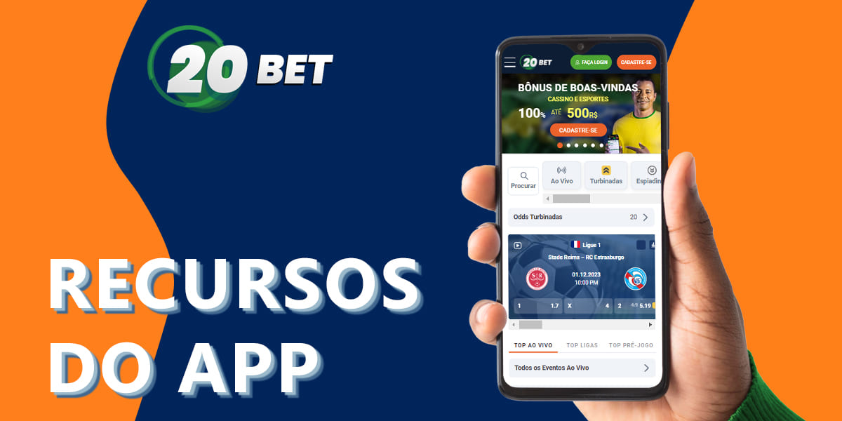 Recursos do aplicativo de apostas móveis 20bet