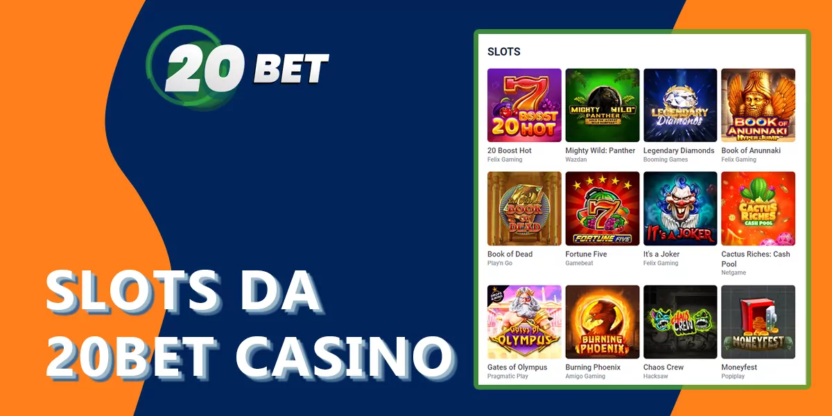 Características da secção de slots no site 20Bet Brasil